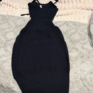 SHEIN Black Knit Midi Bodycon Dress